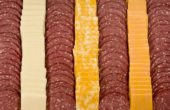 Sliced Meat And Cheese Background