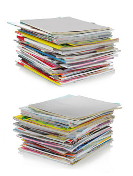 shot of stack of magazines with blank cover
