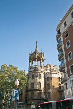 La Rotonda building tower located at Barcelona, Spain