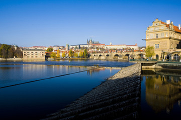 Lavka, Prague Castle with Charles bridge, Prague, Czech Republic