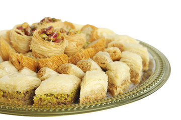 Baklava at shallow DOF, focus on front sweets