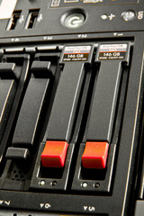 cluster of hard drives