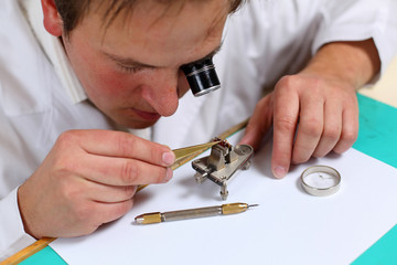 watchmaker in workshop