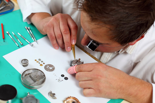 watchmaker in workshop