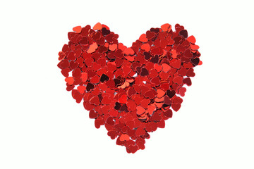 Obraz na płótnie Canvas Confetti red heart