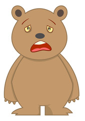Tired Bear Cartoon Character Illustration Isolated White