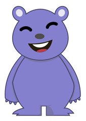 Happy Bear Cartoon Character Illustration Isolated White