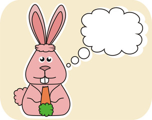 Fototapeta premium pink bunny - frohe ostern