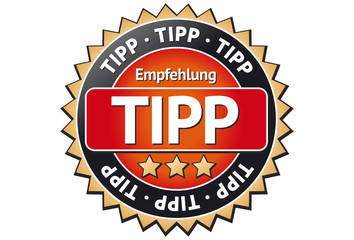 Tipp Auszeichnung Plakette / Button