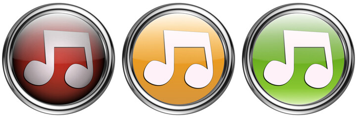 Bouton note musique chrome mutlidesign