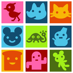 Pictogrammes mignons multicolore 2