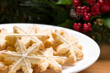 Decorated star shape christmas cookies