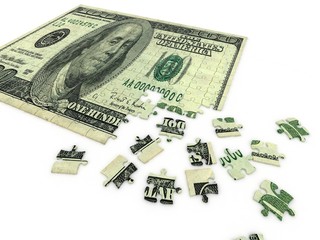 Fototapeta premium Puzzle dollar