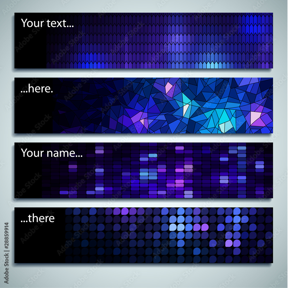 Sticker Set of beautiful mosaic labels with space for Your text