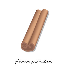 spice: cinnamon, white background