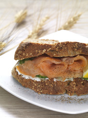 salmon and cheese sandwich