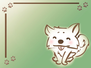 illustrated frame with happy little dog