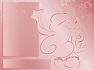 frame with graphic pinup and empty space