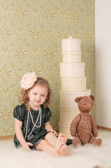 girl dressed as a retro doll