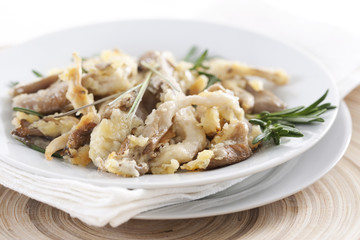 Fried oyster mushrooms