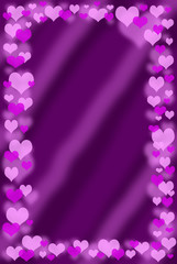 valentine`s frame on purple background