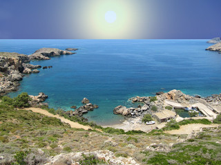 Fototapeta na wymiar soleil en méditerranée
