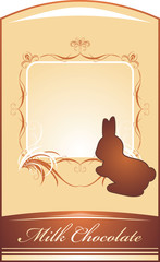 Chocolate rabbit. Background for wrapping. Vector