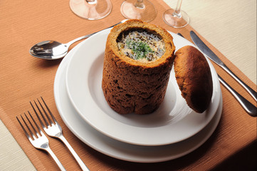суп в хлебе
