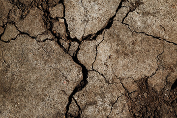 Earth dried up in drought