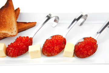 red caviar on white