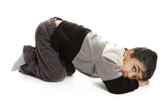 Toddler Throwing a Tantrum, Isolated, White