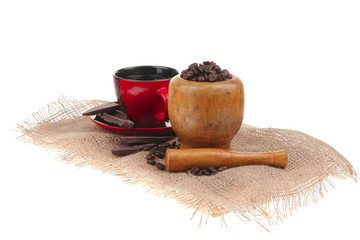 black coffee and chocolate