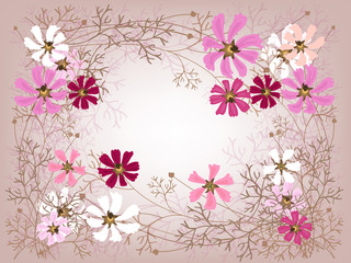 Beautiful decorative background with floral frame.