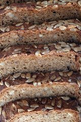 Sliced bread with sunflower seeds