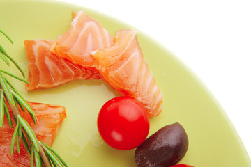 salmon fillet with vegetables and rosemary