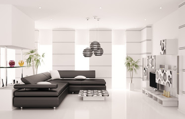 Modern Wohnzimmer interior 3d render
