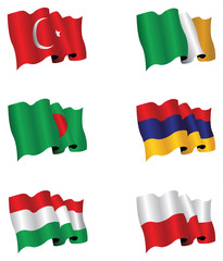 Set of six national flag