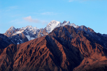 Landscape of snow mountains