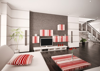 Modern Wohnzimmer interior 3d render