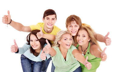 Obraz premium Group of young people on white.