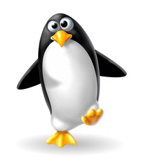 Naklejka premium pinguino in cammino