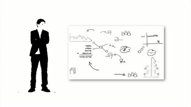 Consultant teacher billboard drawing sketch animation