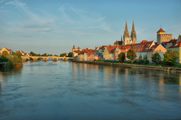 Cityscape of old Regensburg ,Bavaria,Germany,Unesco heritage,Hdr - 28885392