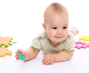 Little boy with alphabet