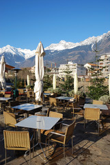 Bar with small tables