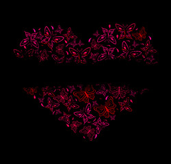 Obraz na płótnie Canvas Beautiful heart from red butterflies