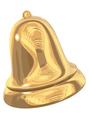 3D golden bell. Vector
