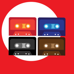 Naklejka premium Audio cassettes vector