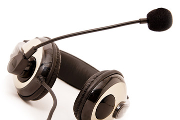 Headphones on a white background