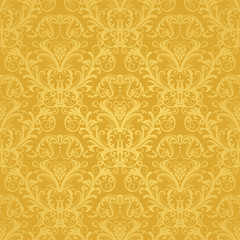 Luxury seamless golden floral wallpaper